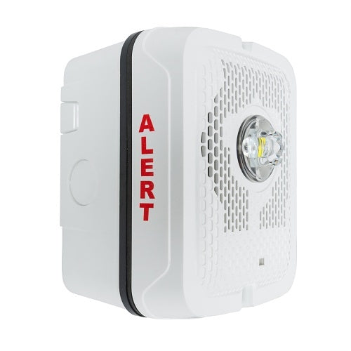 System Sensor SPSWKLED-CLR-ALERT L-Series outdoor LED wall speaker strobe, white, clear lens, ALERT - view 2