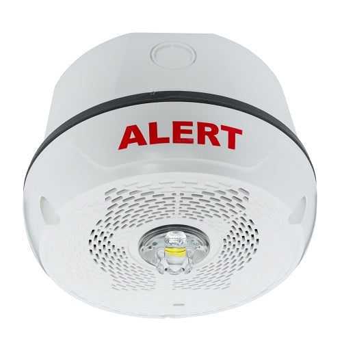 System Sensor SPSCWKLED-CLR-ALRT L-Series outdoor LED ceiling speaker strobe, white, clear lens, ALERT marking - view 2