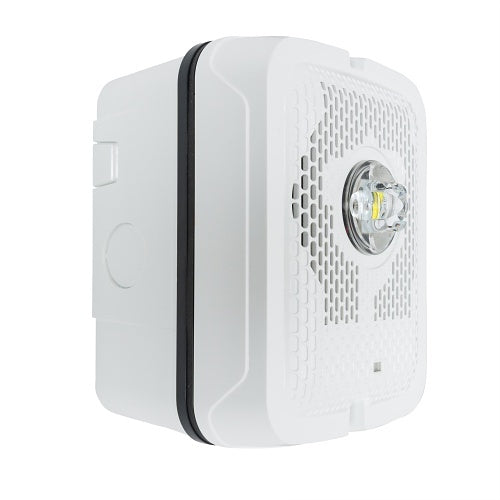 System Sensor SPSWKLED-P L-Series outdoor LED wall-mount speaker strobe, white, plain housing - view 2