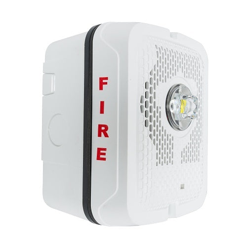 System Sensor SPSWKLED L-Series outdoor LED wall-mount speaker strobe, white, FIRE marking - view 2