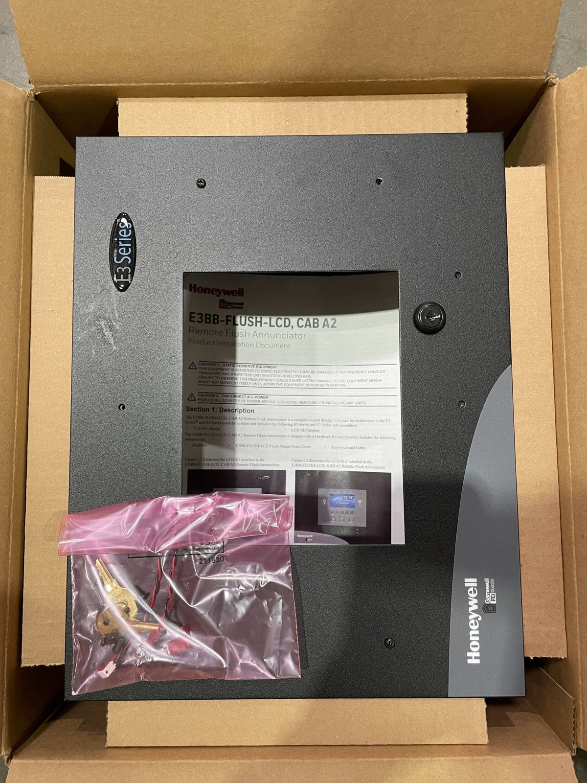 Gamewell-FCI E3BB-FLUSH-LCD Black Flush-Mount Remote Enclosure with LCD Slot, E3 Series - view 2