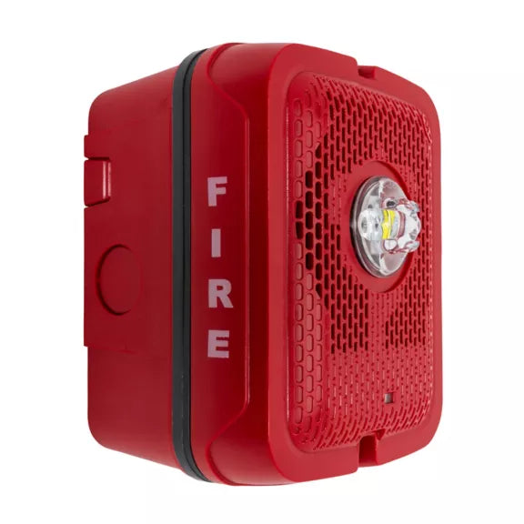 System Sensor SPSRKLED L-Series outdoor LED wall-mount speaker strobe, red, FIRE marking - view 2