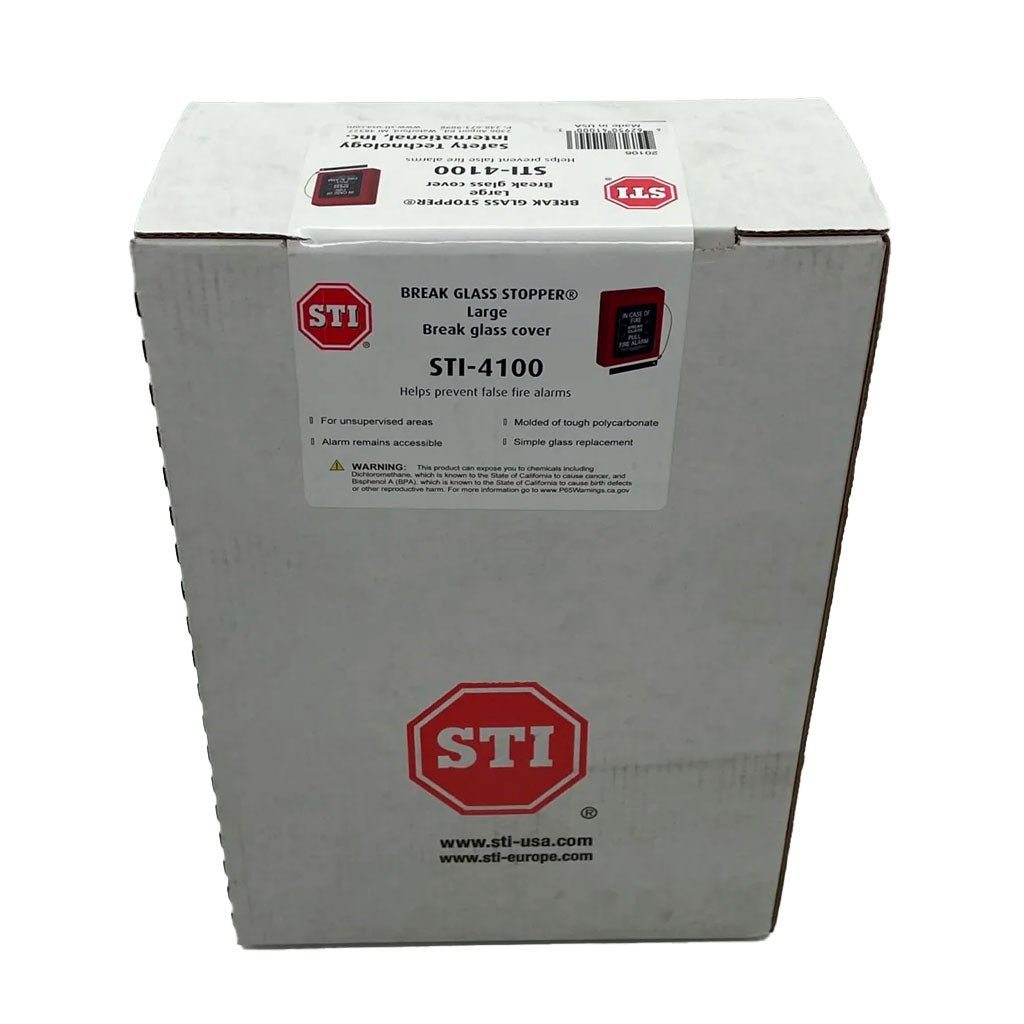 STI STI-4100 Large Break Glass Stopper red polycarbonate pull station cover with glass pane - view 2