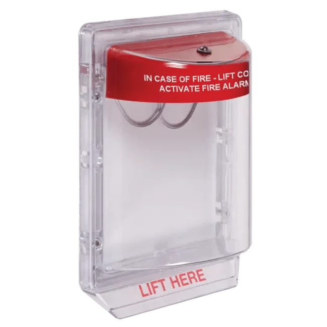 STI STI-1200 Stopper II clear polycarbonate pull station cover, no horn, flush mount - view 2