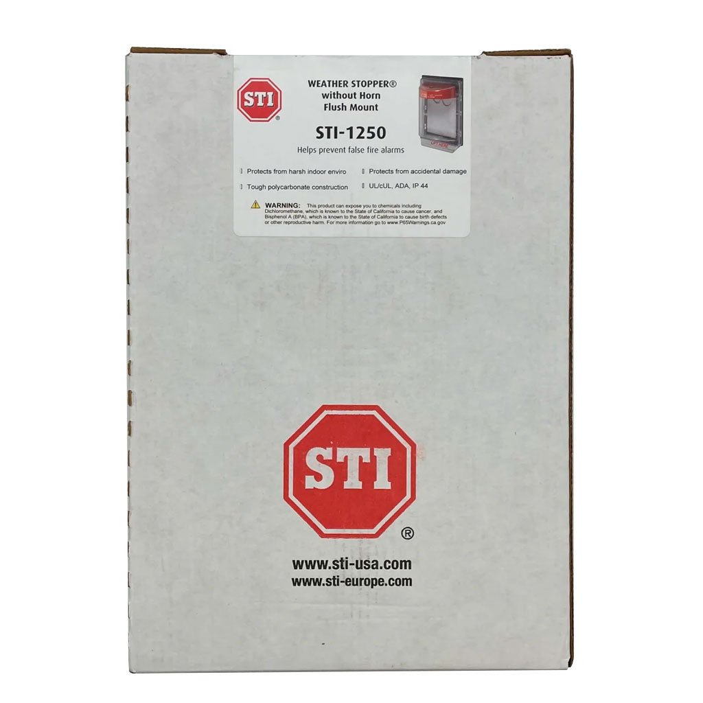 STI STI-1250 Weather Stopper gasketed flush-mount polycarbonate pull station cover, no horn - view 2