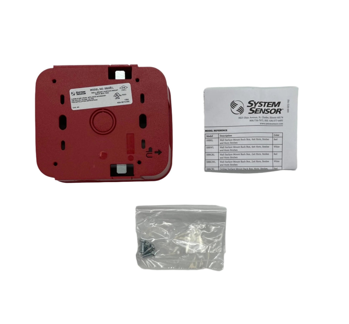 System Sensor SBBRL L-Series Red Wall Surface Mount Back Box - view 2