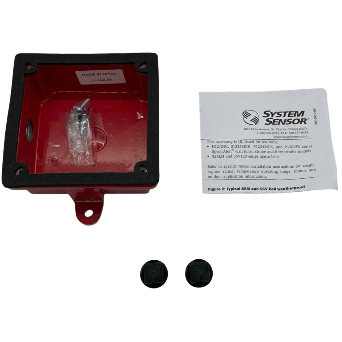System Sensor WBB red weatherproof back box for outdoor SpectrAlert wall appliances - view 2