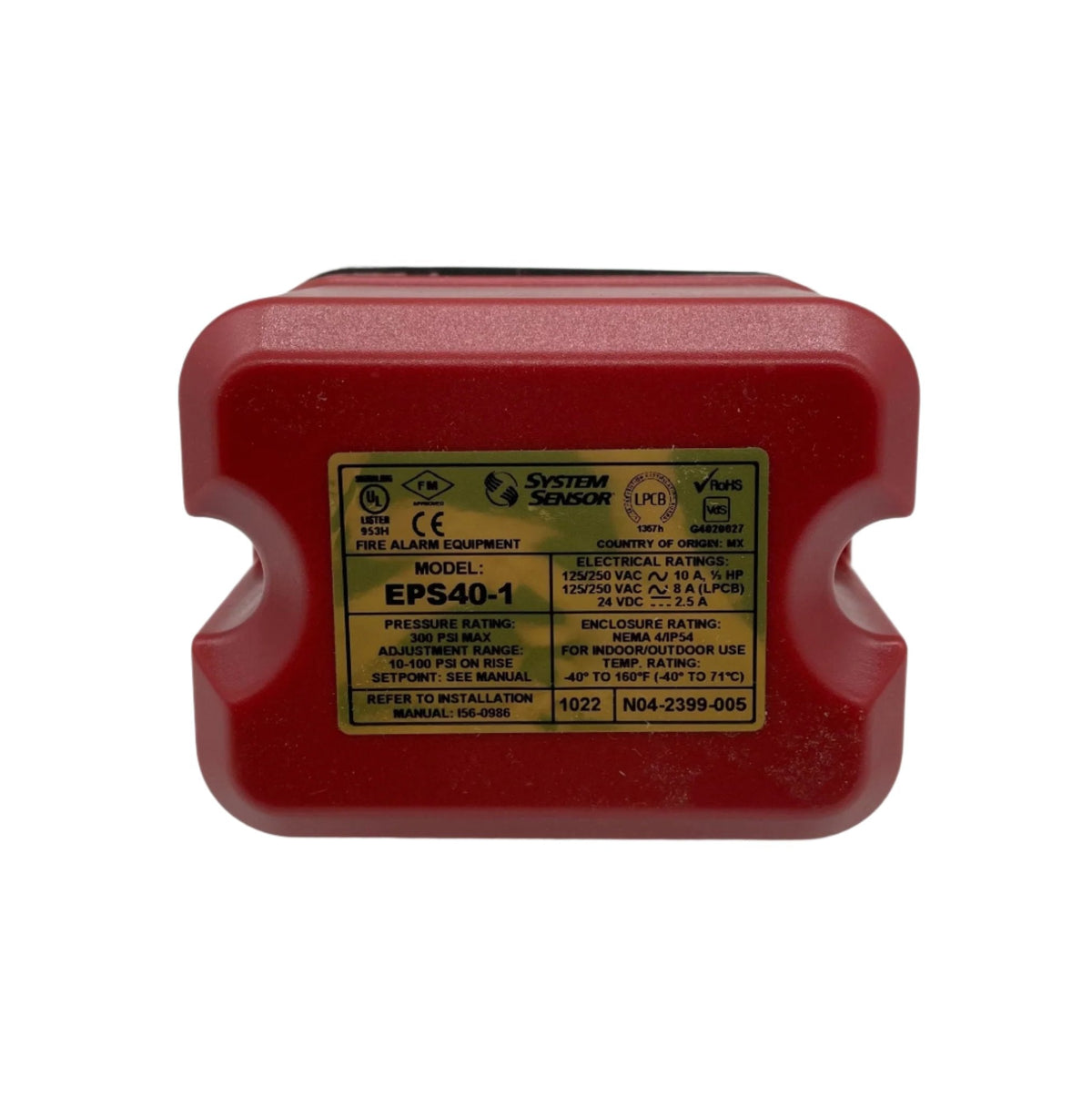 System Sensor EPS40-1 low pressure supervisory switch, one SPDT, 10-100 psi - view 2
