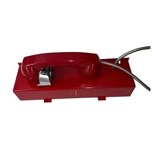 Gamewell-FCI FC00535AX red firefighter's telephone with armored cord