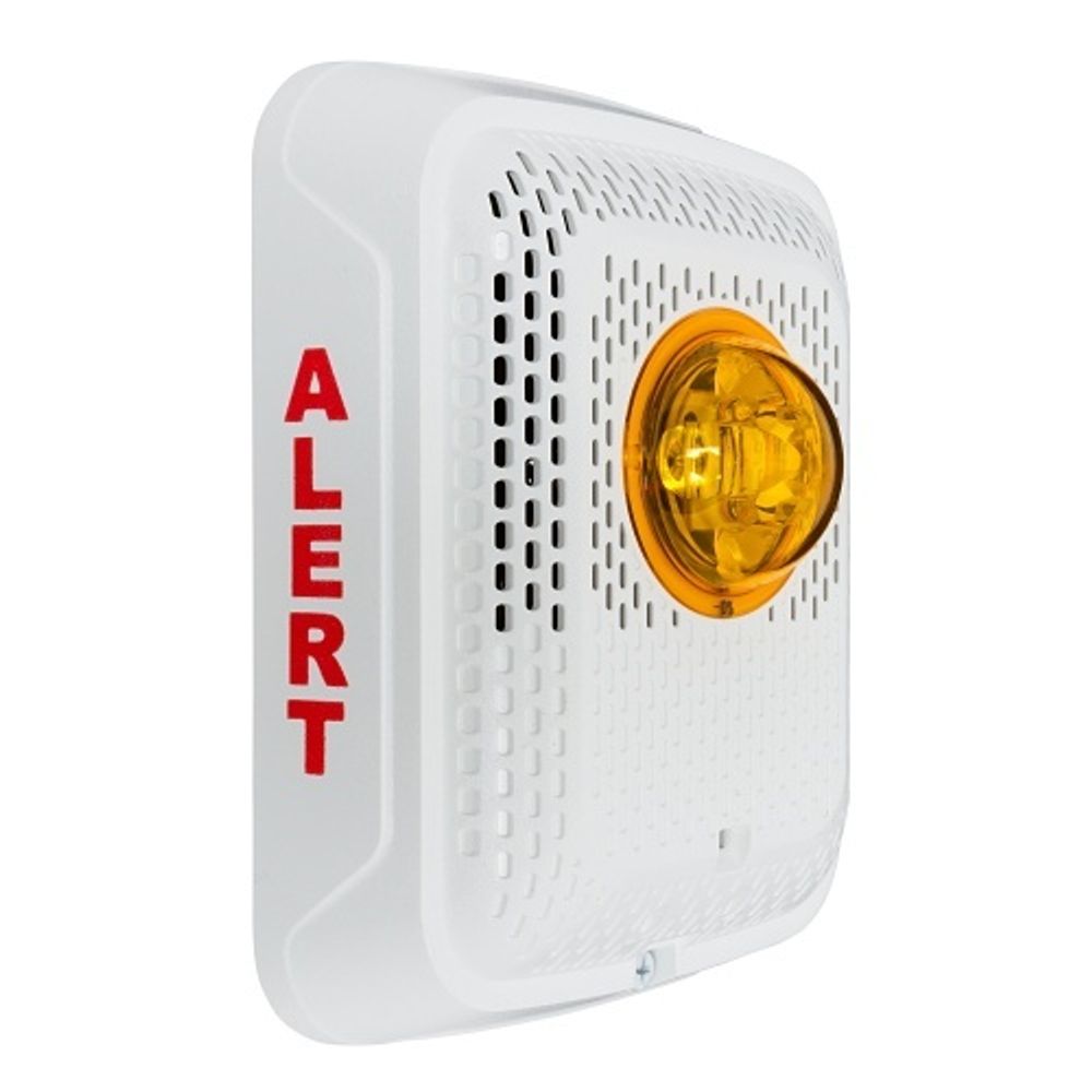 System Sensor SPSWLED-ALERT L-Series two-wire LED wall speaker strobe, white, amber lens, ALERT marking - view 2
